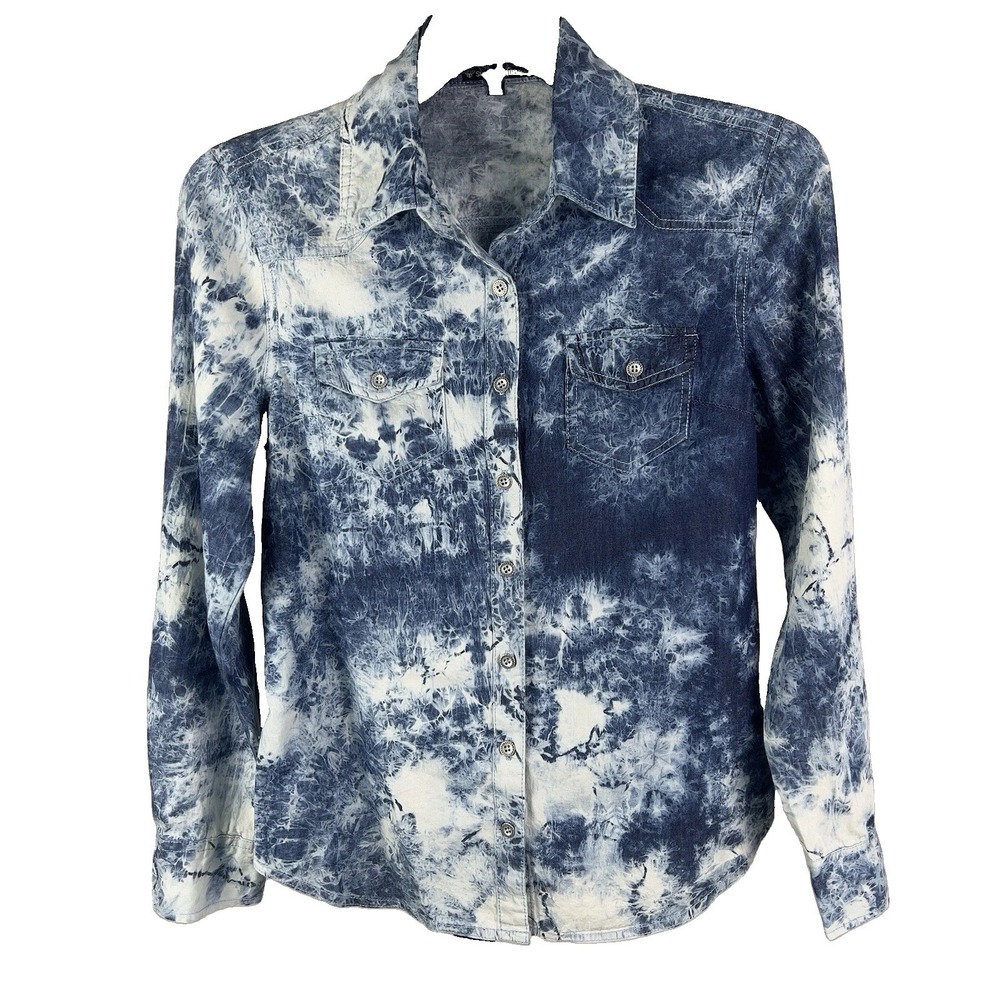 Signature Studio  Contemporary Style Women Size Small Blue White Stone Wash Boho